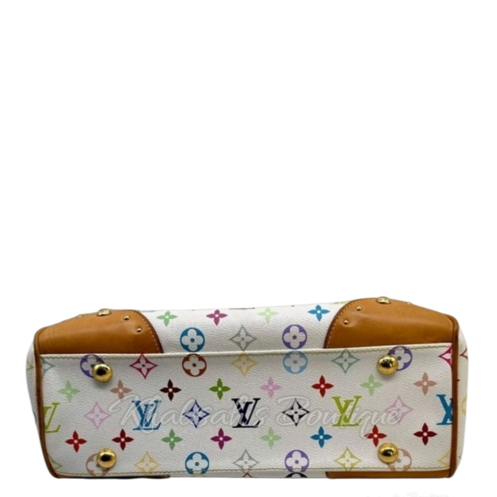 Rare! Louis Vuitton LV X Takashi BEVERLY White Multicolor Monogram Bag Blanco MM - Picture 11 of 16